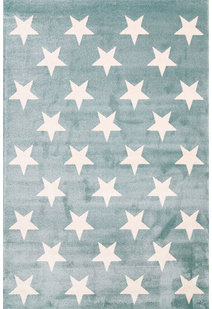 Petite Aqua Modern Star Kids Rug