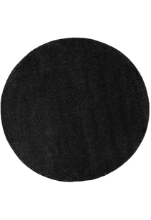 Plush Plain Black Rug(Size 200 x 200cm) ROUND