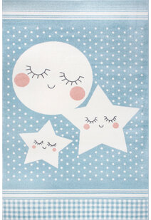 Poppy Moon & Stars Blue Kids Rug