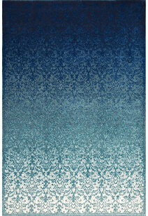 Roma Blue Transitional Floral Rug