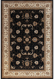 Star Black Traditional Oriental Rug