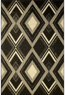 Storm Black Diamond Pattern Rug