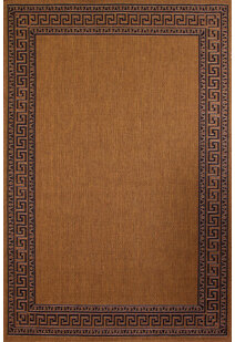Storm Tan Greek Key Border Rug