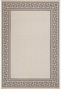 Soleil Ivory Greek Key Border Rug