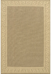 Subi Tan Greek Key Flatweave Rug