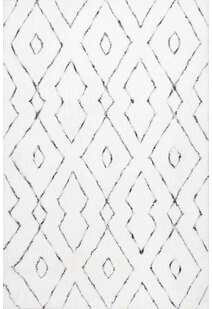 Symphony Moroccan White Shag Rug