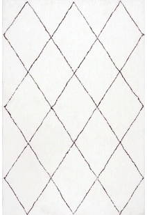 Symphony Beige Trellis Shag Rug