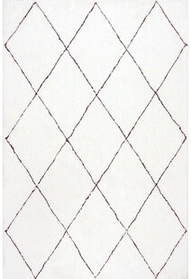 Symphony Beige Trellis Shag Rug