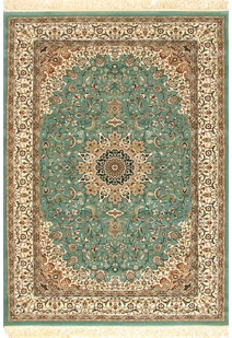 Tapis Blue Traditional Fringed Rug