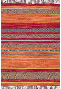Tami Red Striped Flatweave Rug