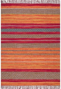 Tami Red Striped Flatweave Rug