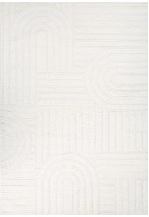 Viper White Modern Arch Rug