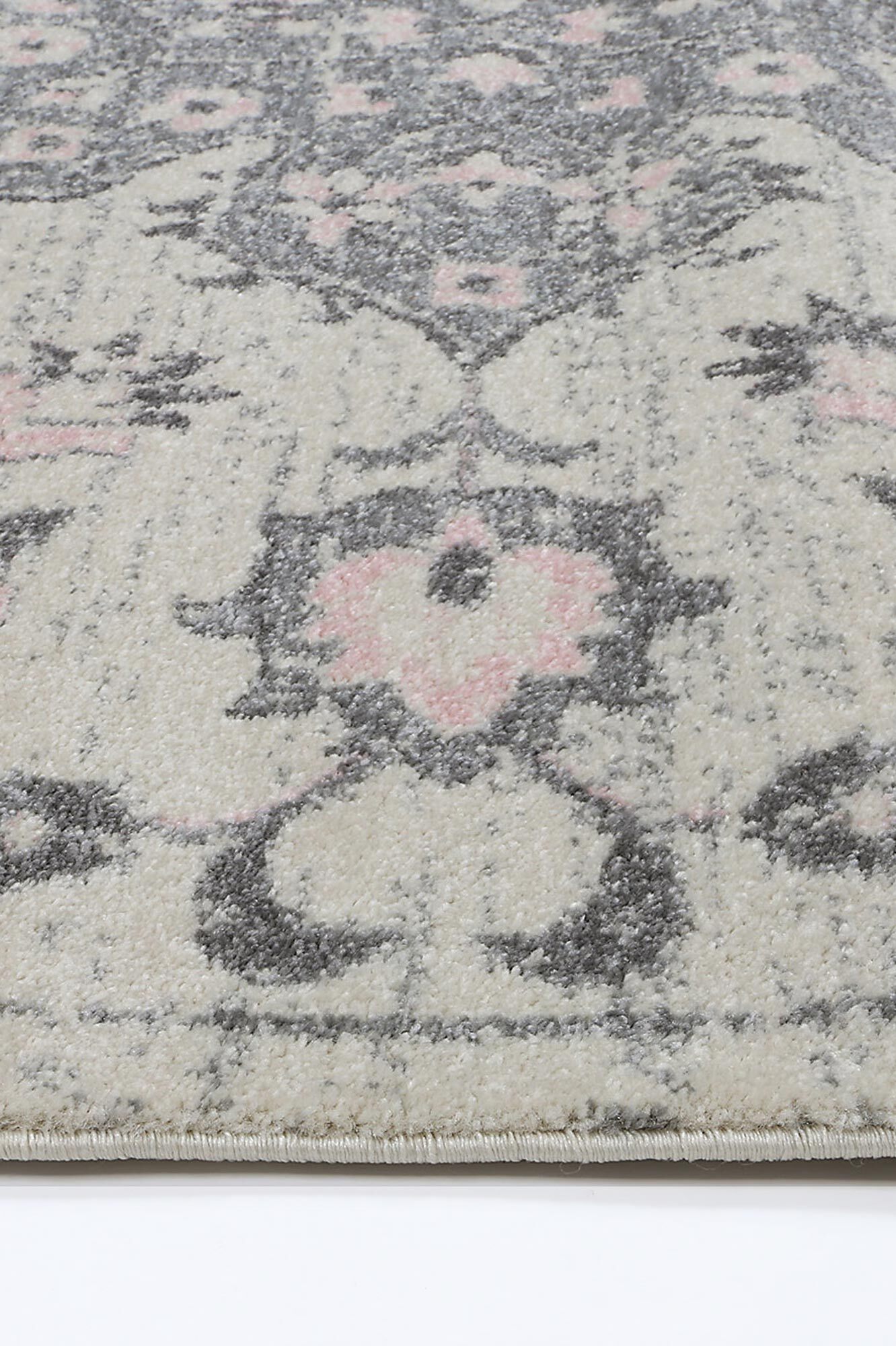 Donna Floral Rug Pink & Grey Rugs Free Shipping