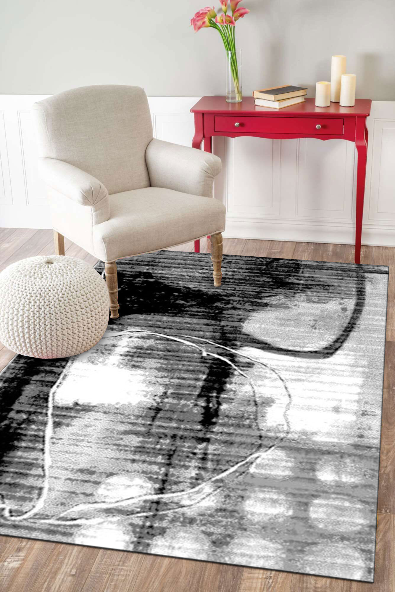 Atlanta Grey Modern Abstract Rug