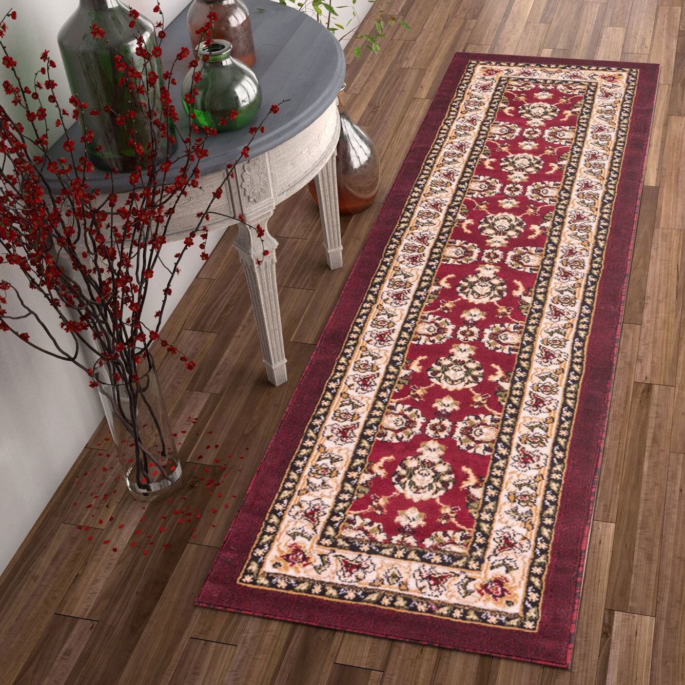 Large View Atlanta Red Traditional Floral Rug