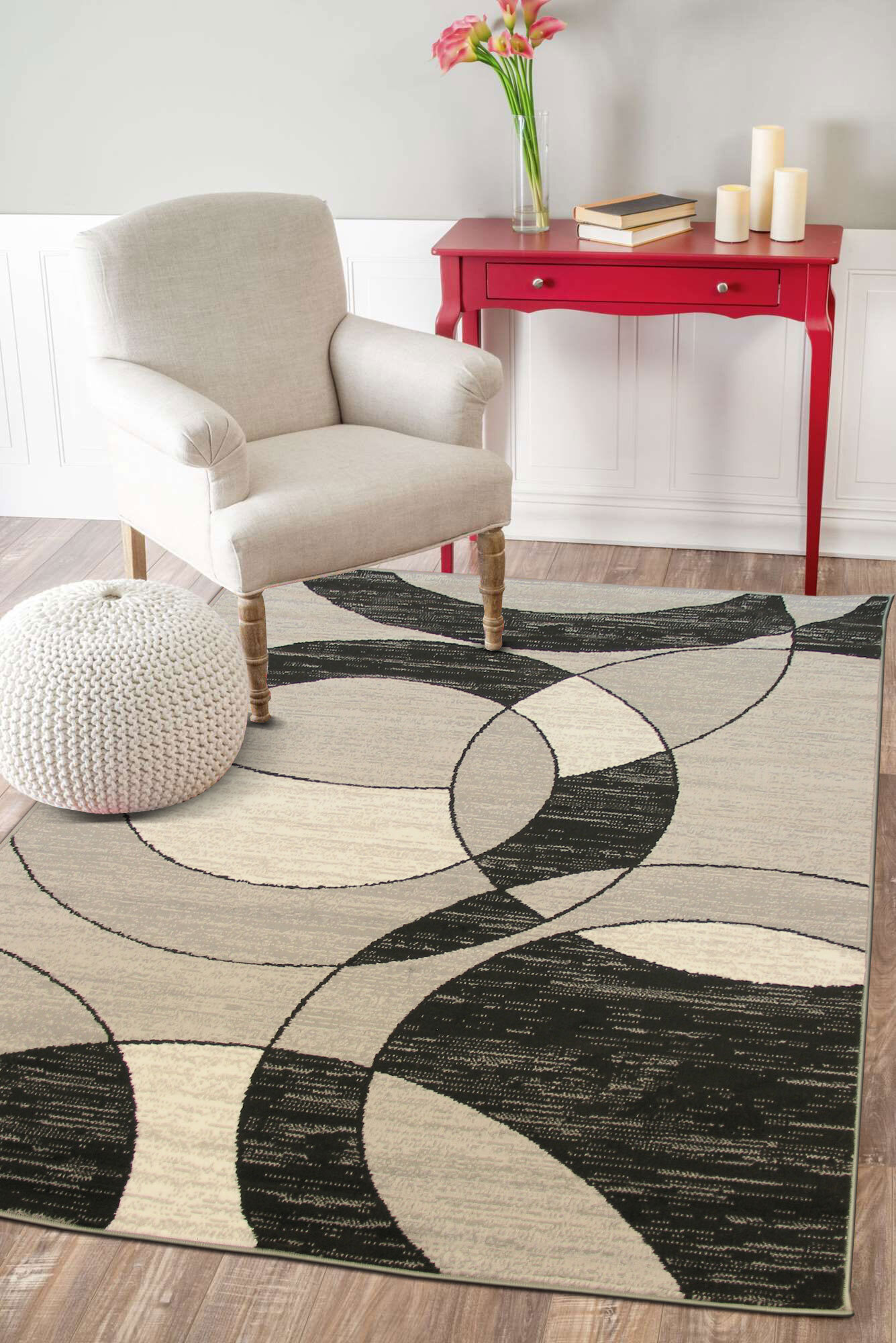 Large View Atlanta Modern Circle Design Rug