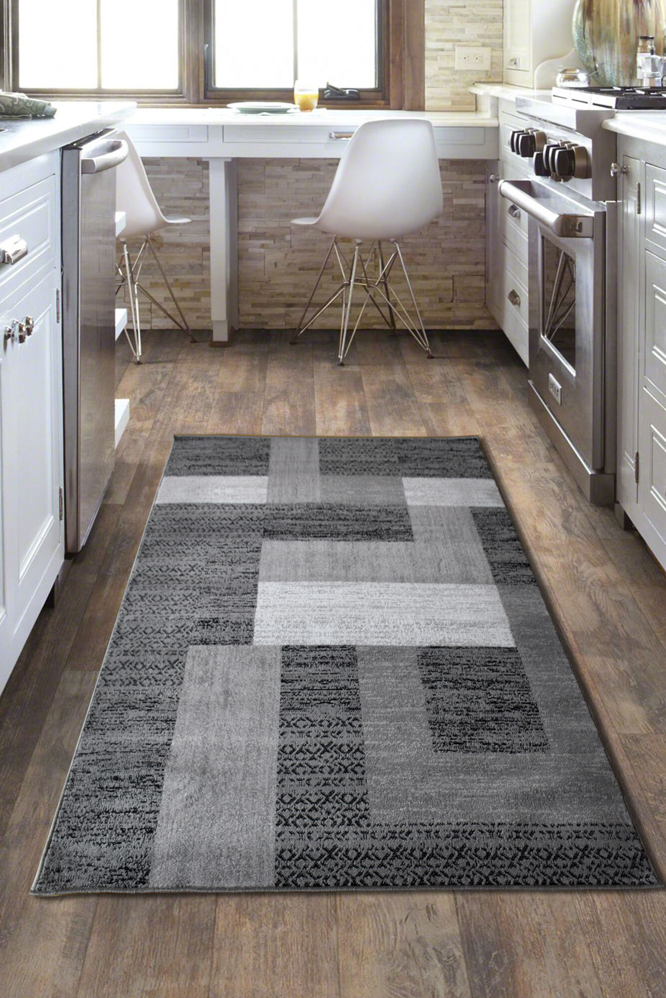 Large View Atlanta Modern Geometric Grey Rug