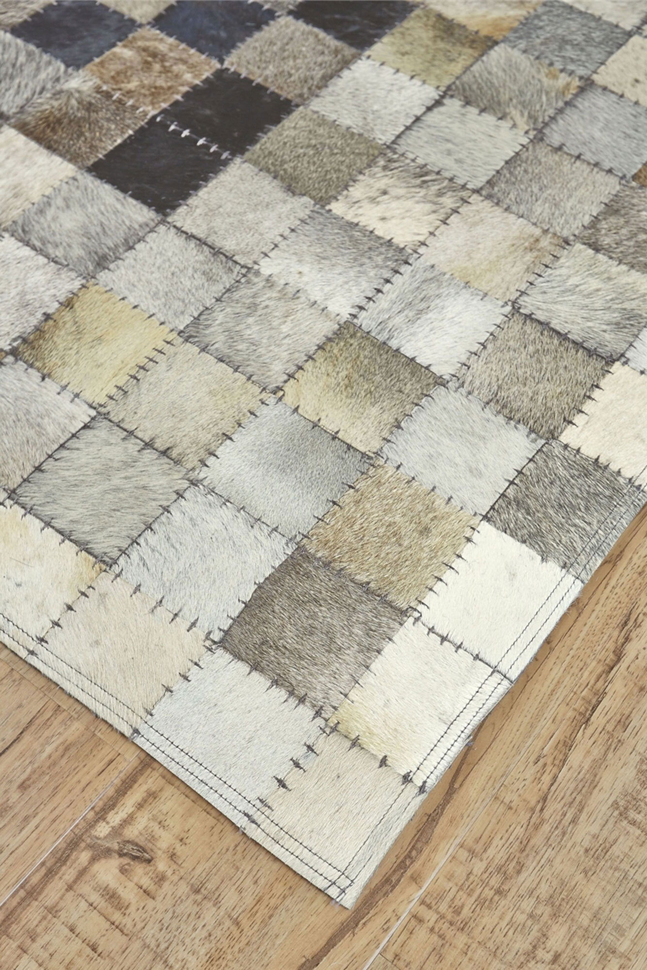 Large View Atlas Cowhide Leather Rug