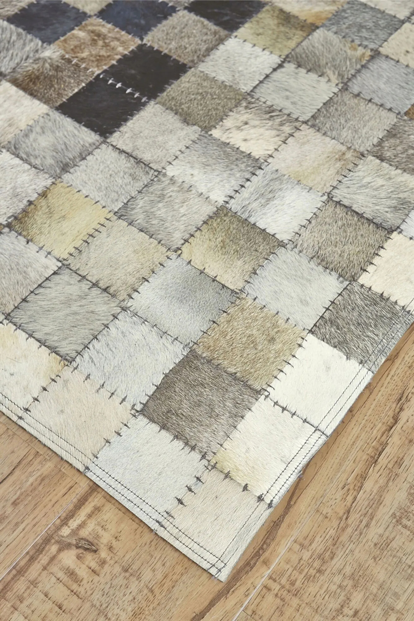 Large View Atlas Cowhide Leather Rug