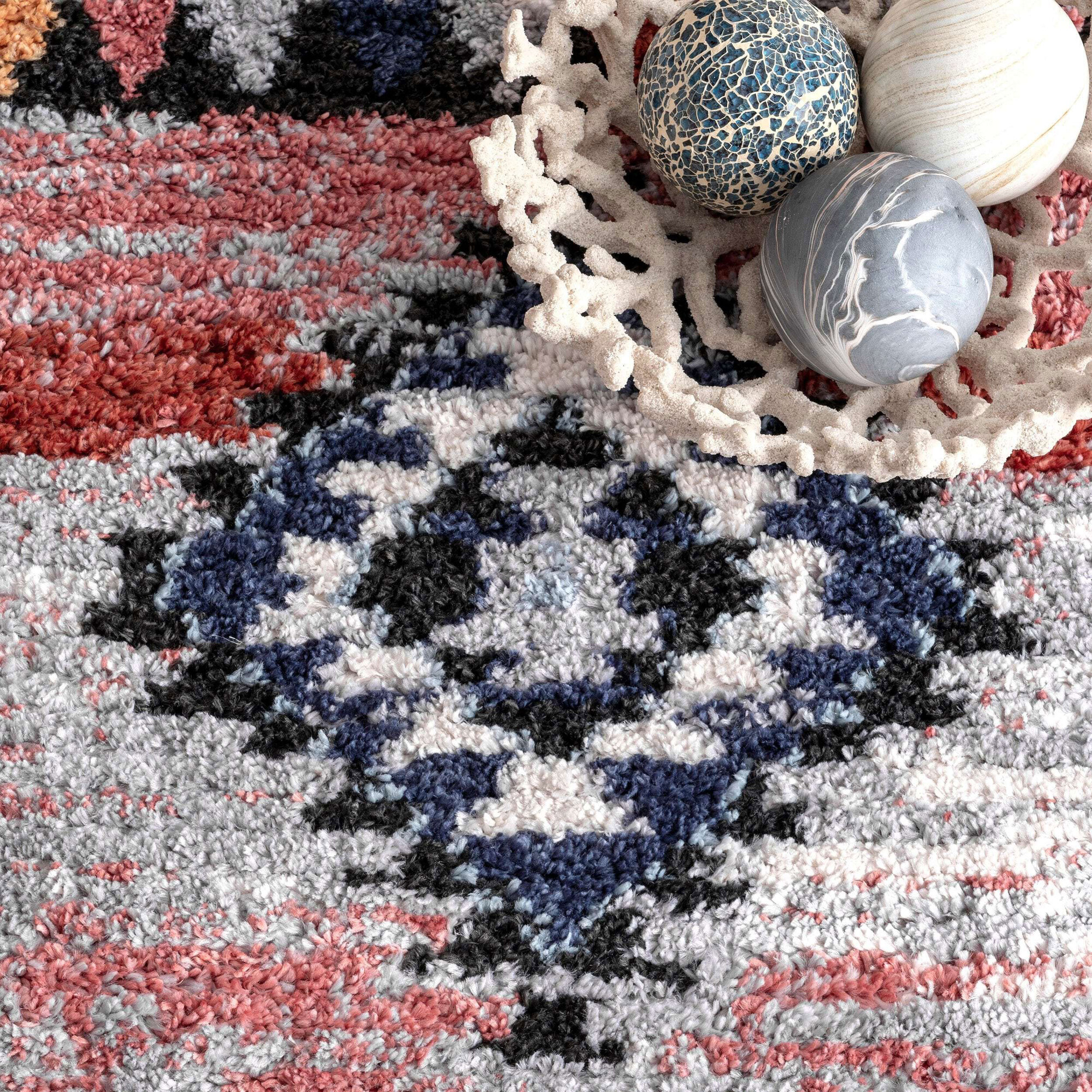 Large View Amara Moroccan Tribal Fringed Rug