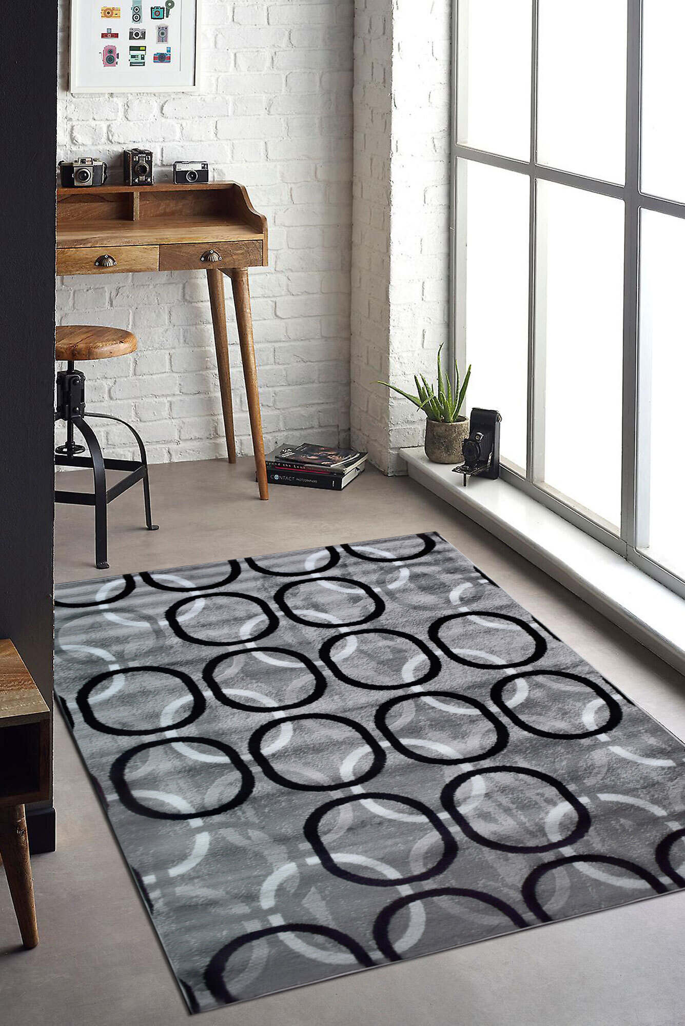 Large View Atlanta Modern Circle Pattern Rug