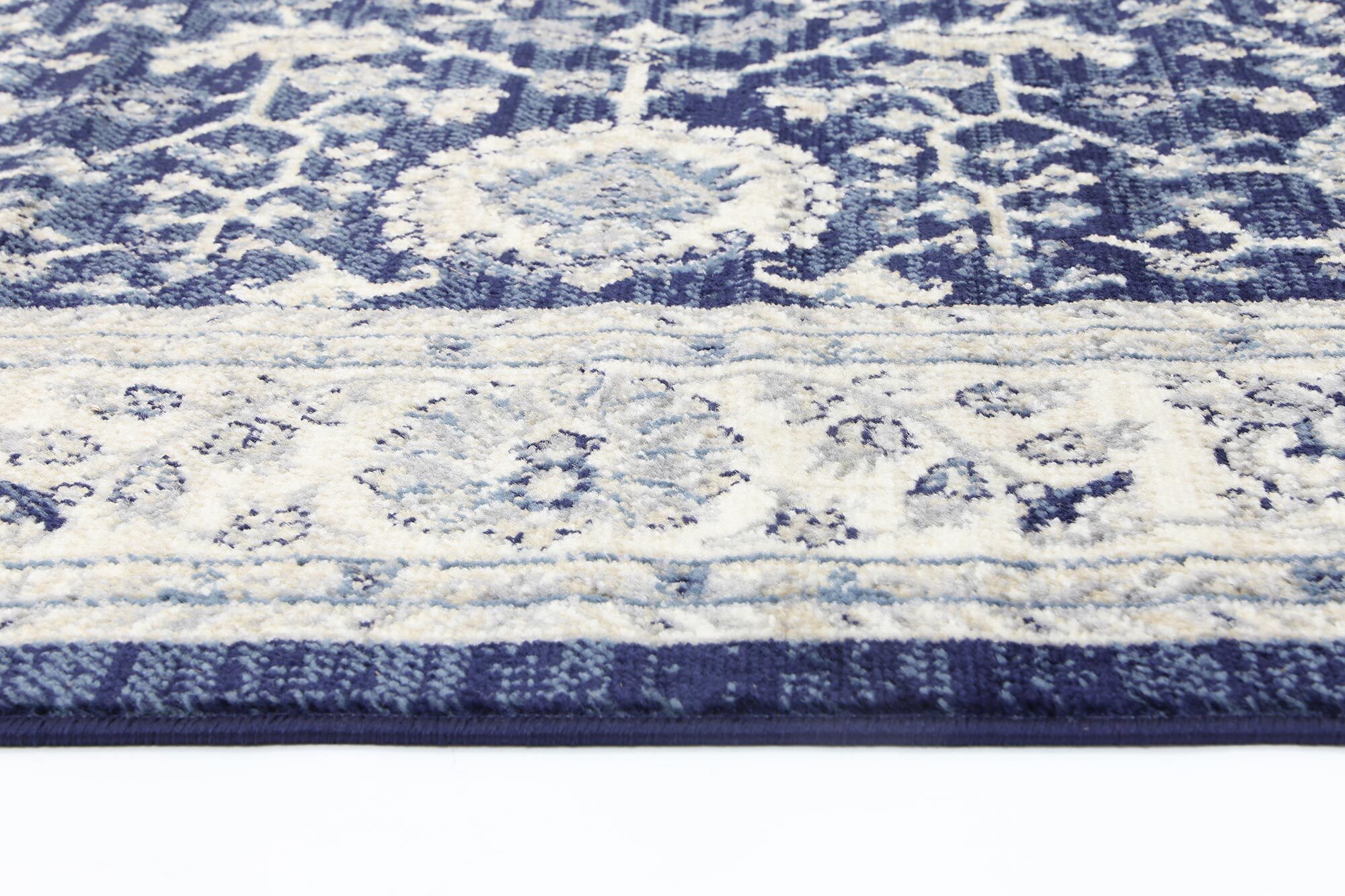 Alfred Blue Traditional Border Rug