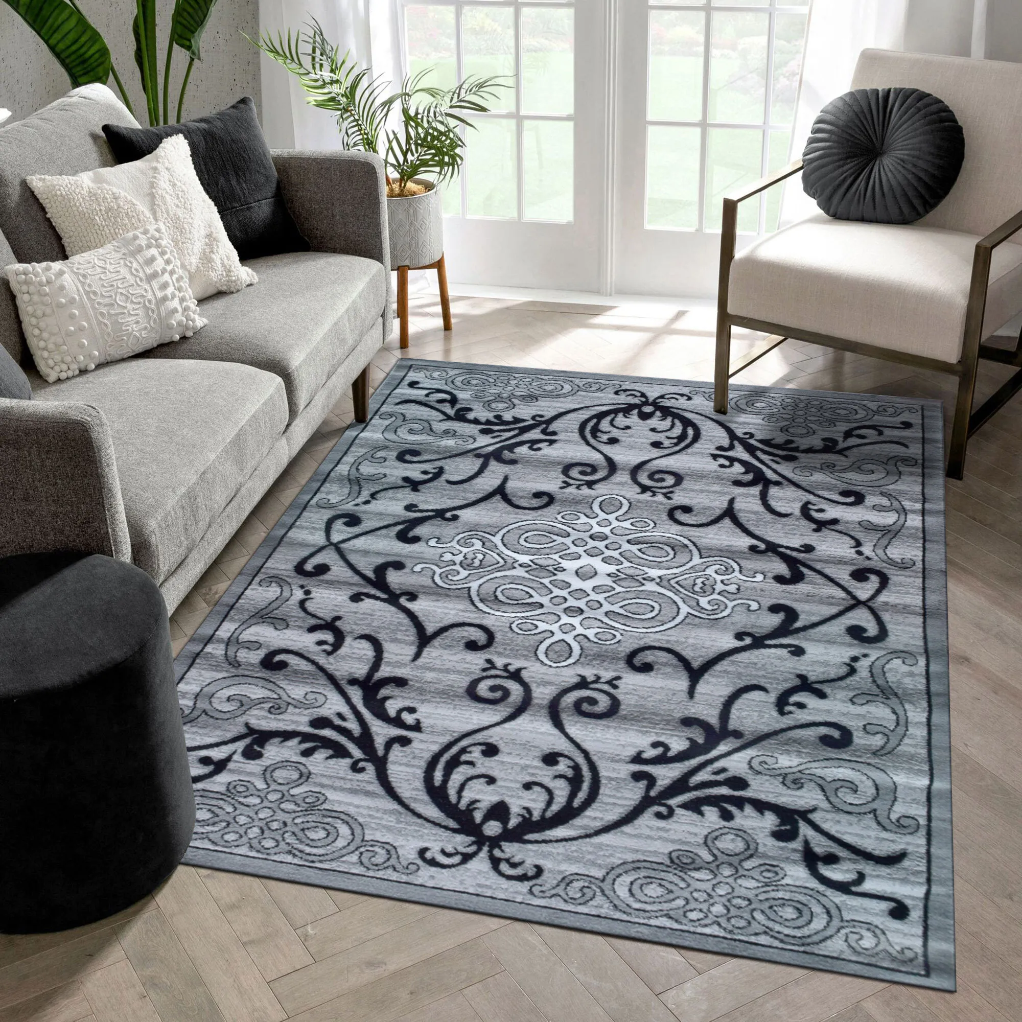 Americo Grey Medallion Rug
