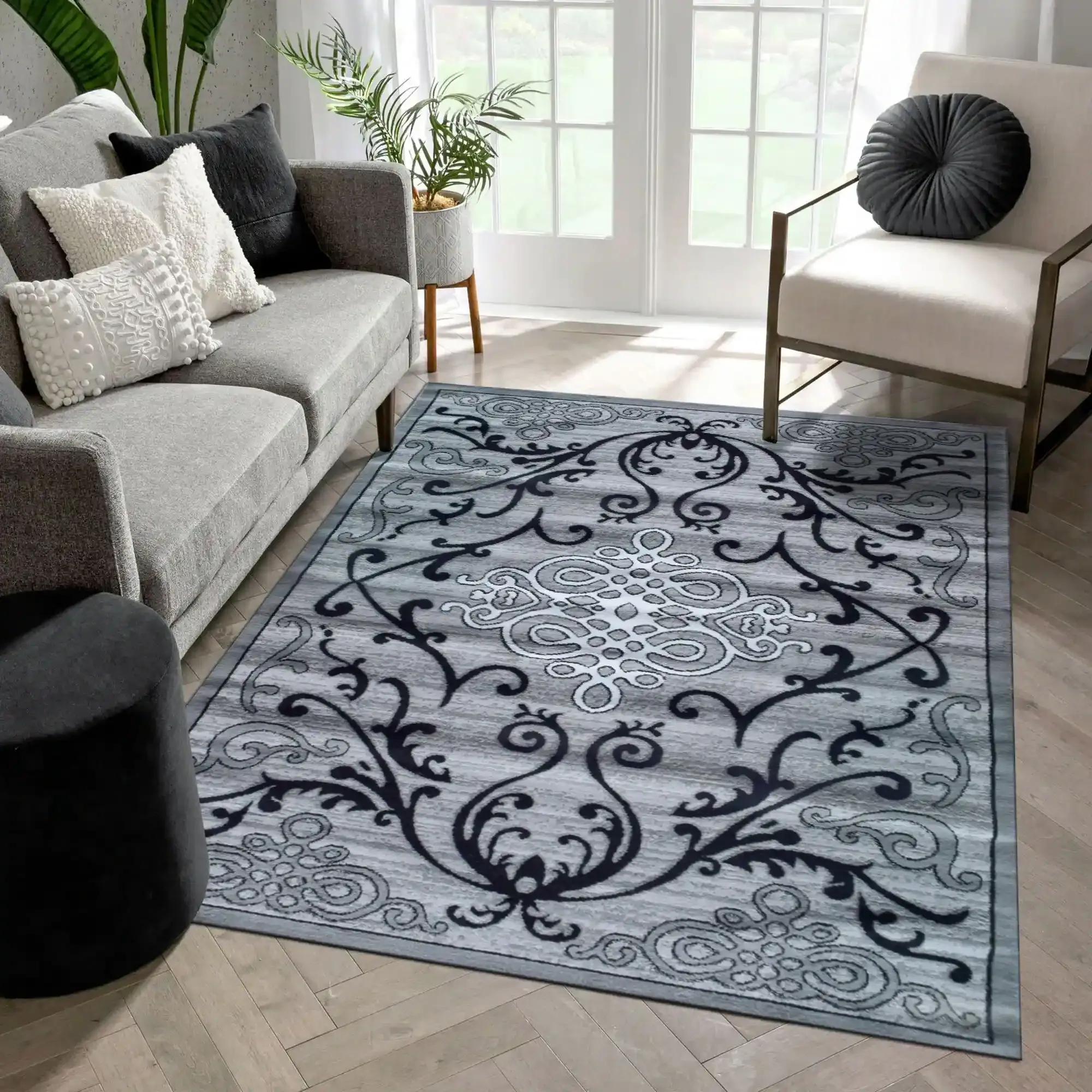 Americo Grey Medallion Rug