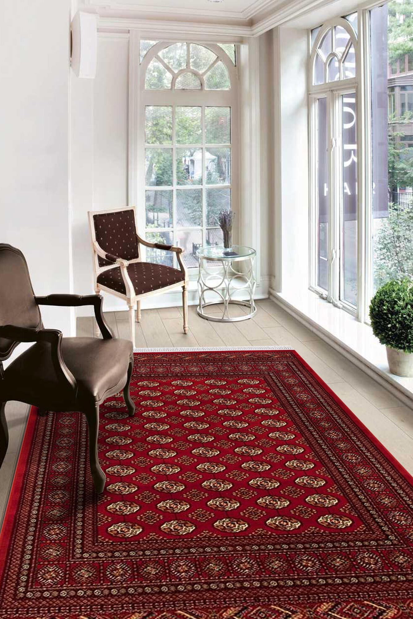 Red Tribal Afghan Medallion Rug