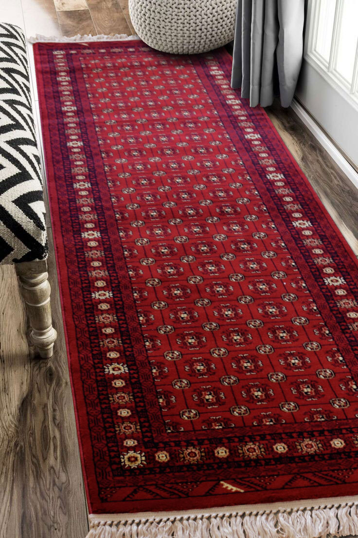 Red Afghan Tribal Medallion Rug