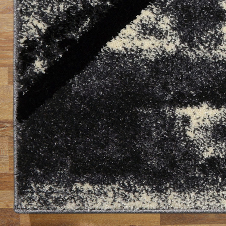 Aria Black Modern Geometric Rug