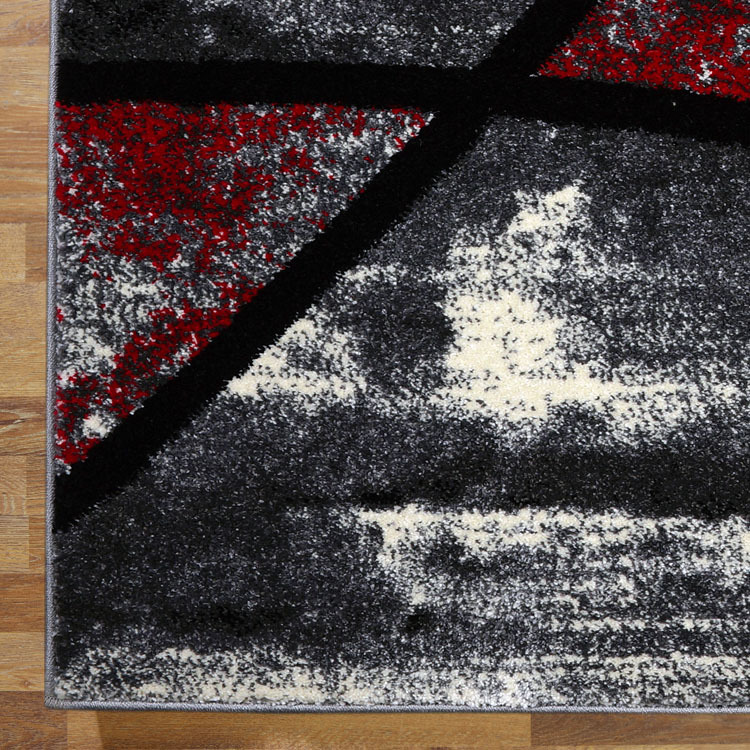 Aria Red Modern Abstract Rug