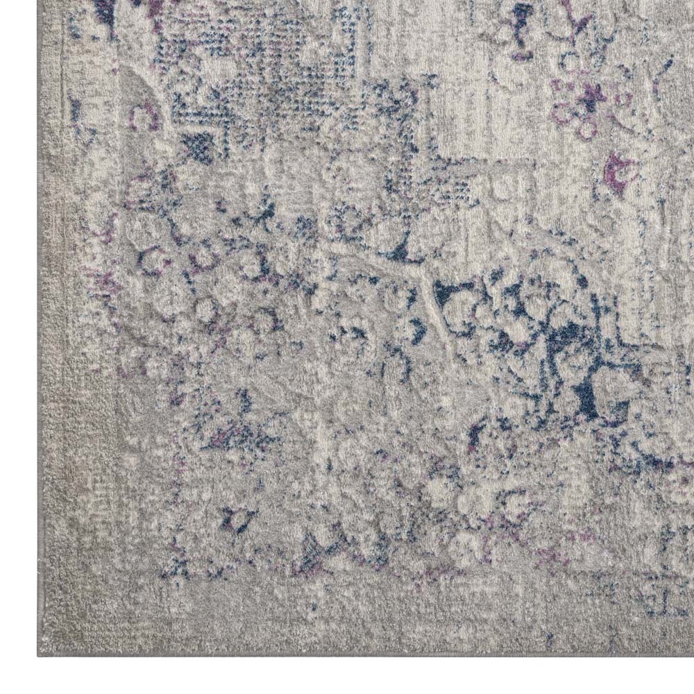 Large View Ash Contemporary Medallion Rug