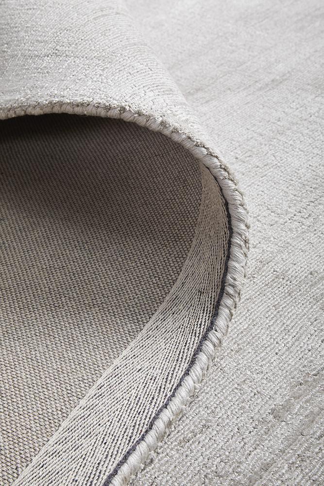Large View Bree Hand Loomed Plain Grey Rug
