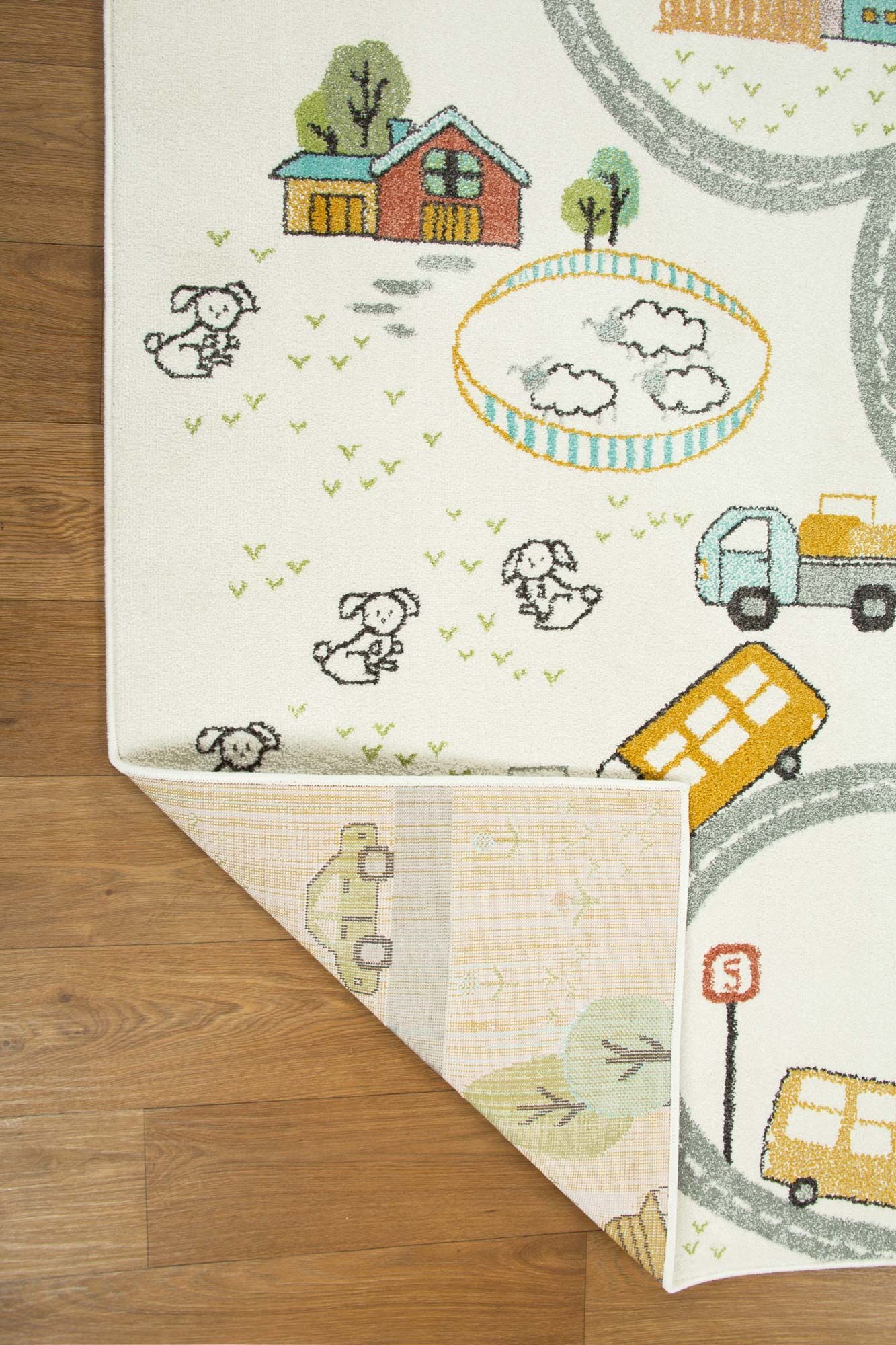 Large View Candy Road Kids Square Rug