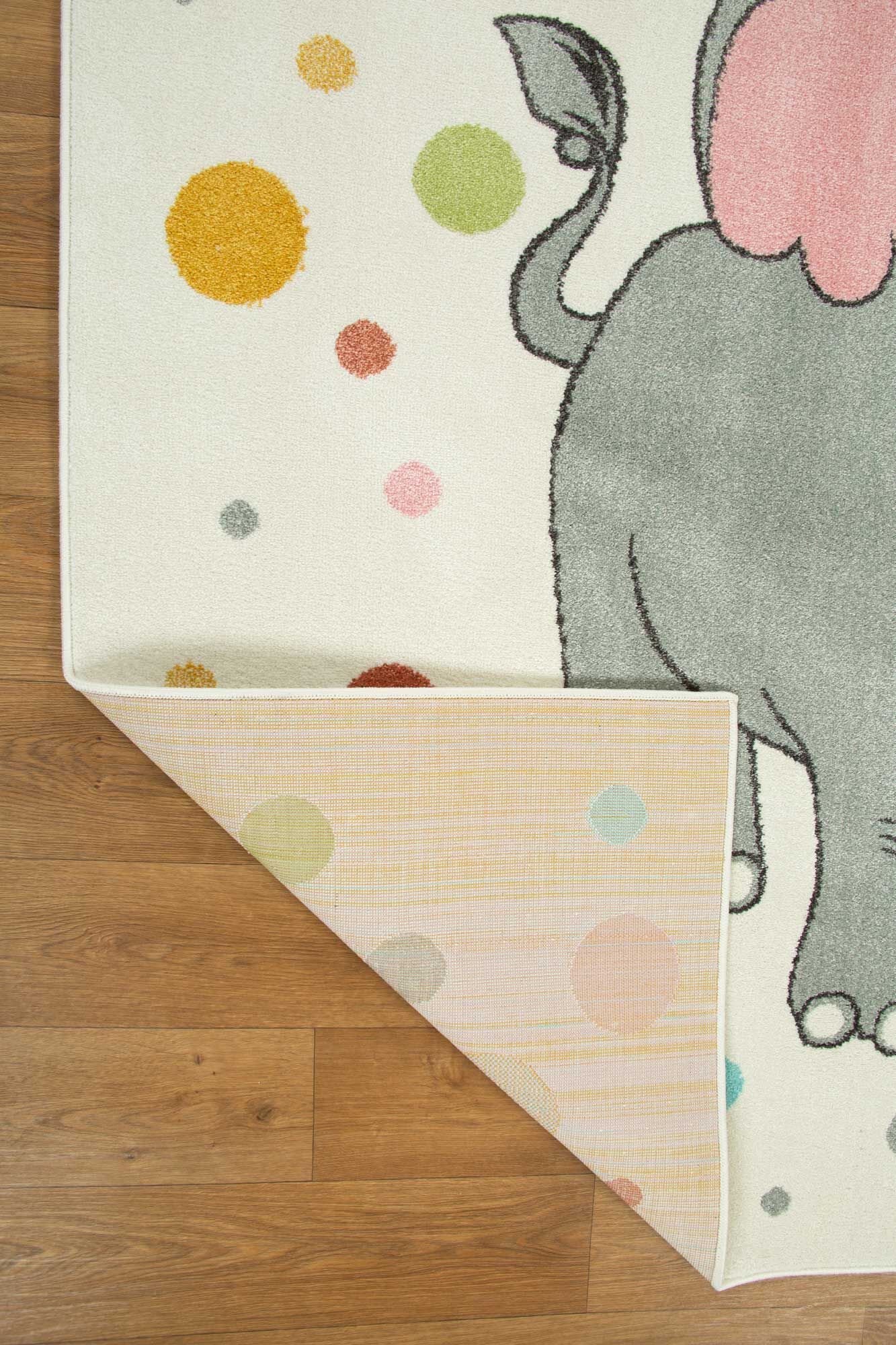 Large View Candy Elephant Kids Square Rug