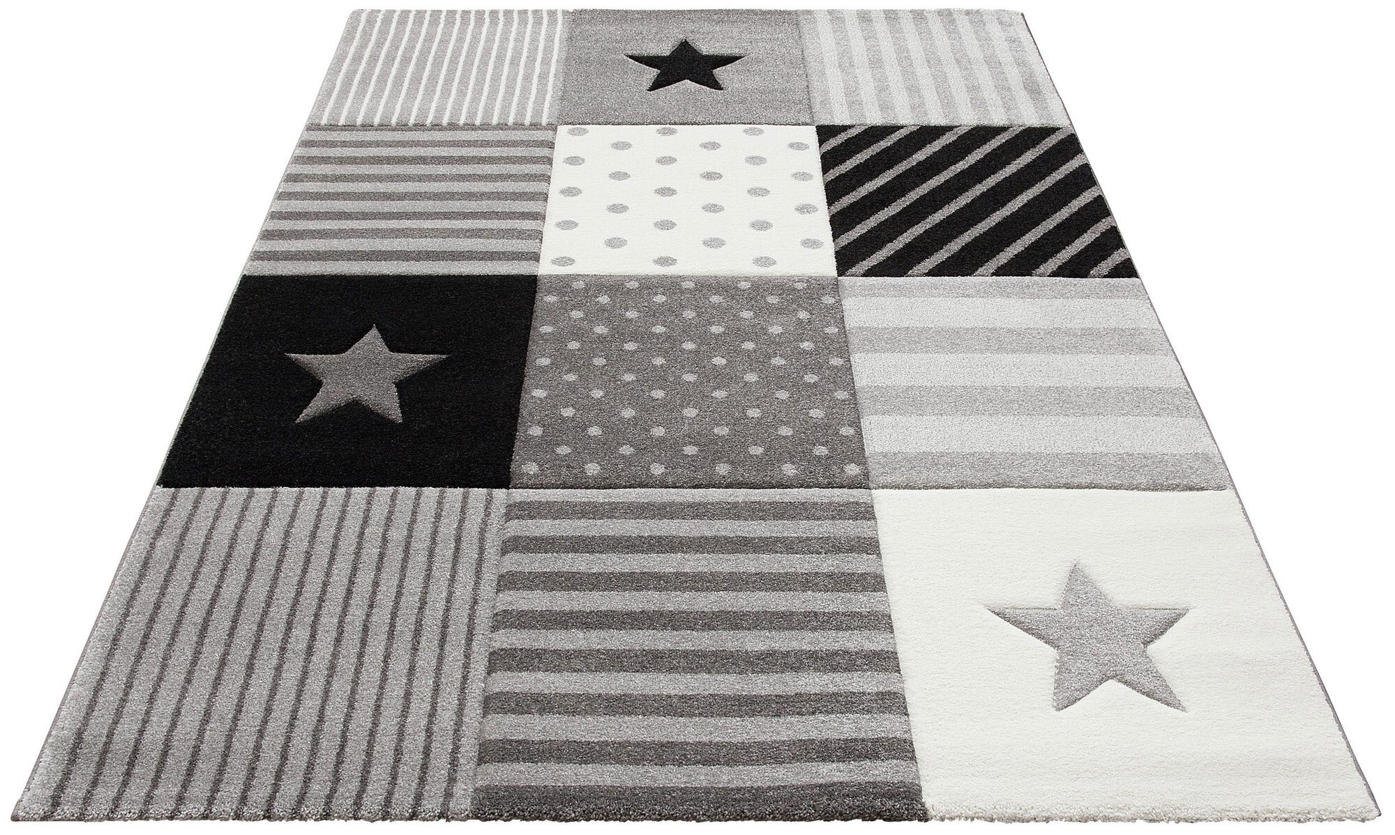 Charlie Square Pattern Kids Rug