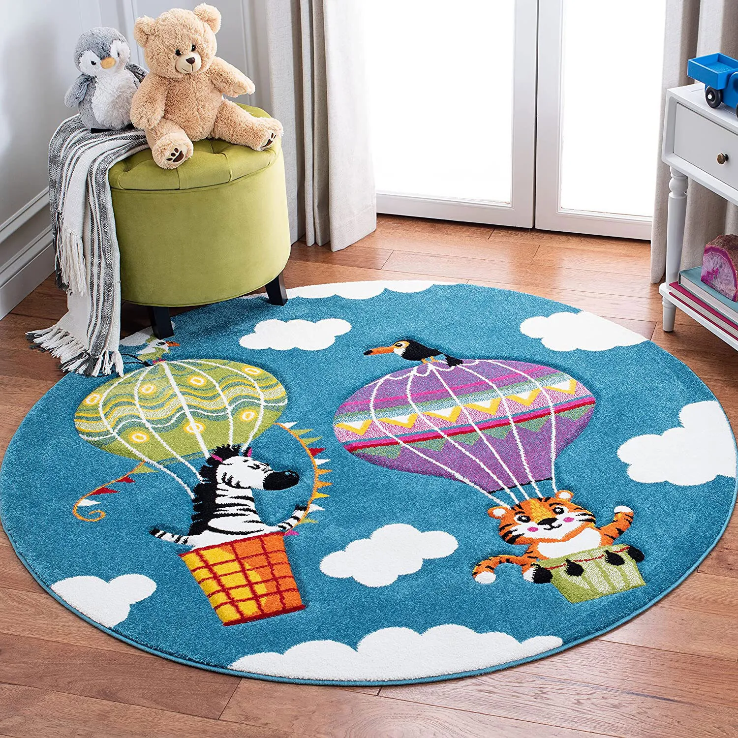 Charlie Hot Air Balloon Kids Rug