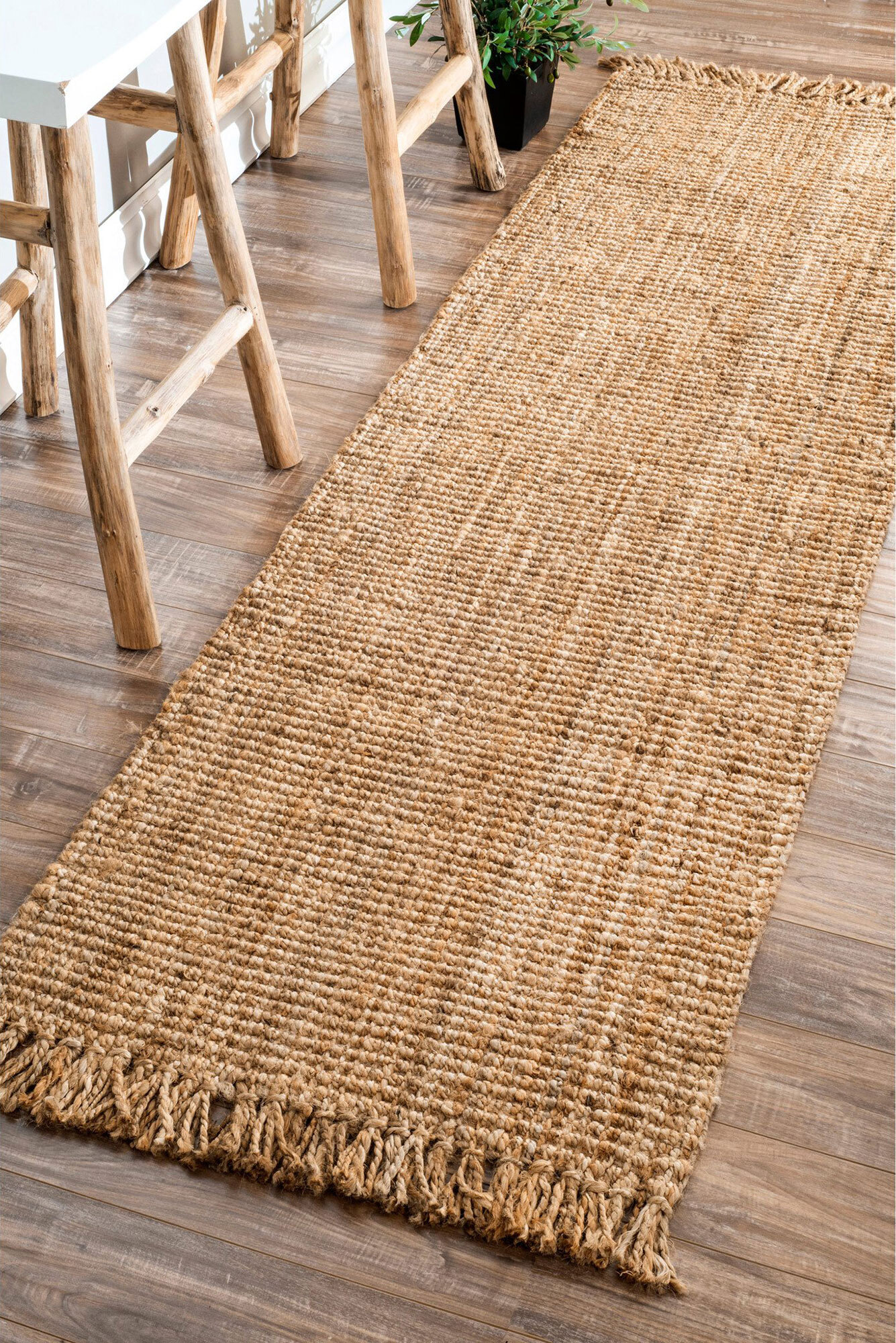 Large View Chunky Jute Hand Woven Rug