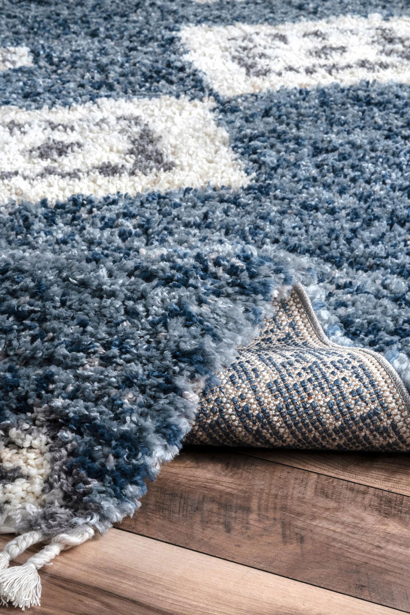 Charles Blue Moroccan Shaggy Rug