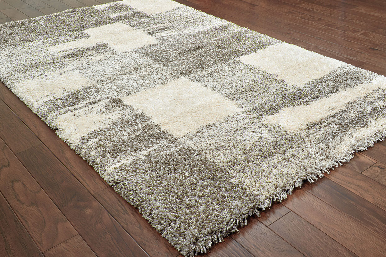 Large View Ciro Square Pattern Shaggy Rug