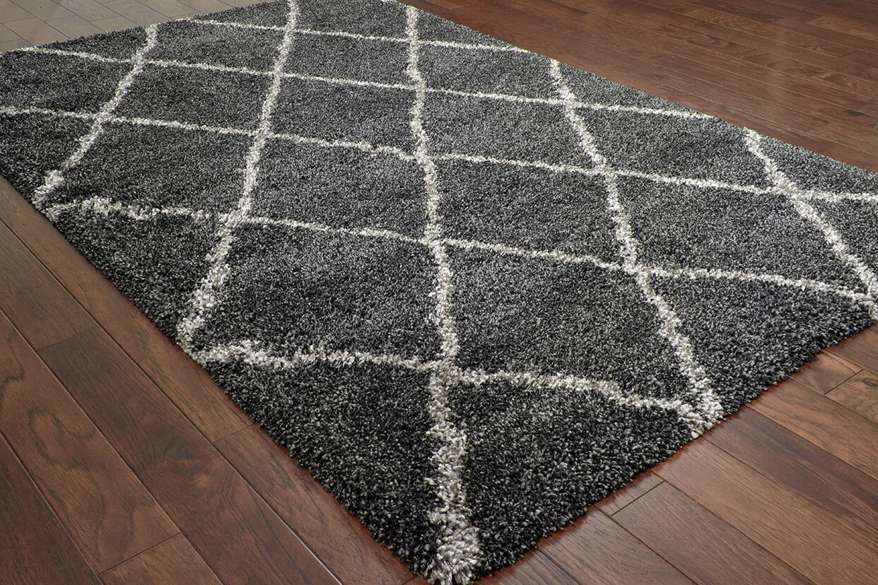 Large View Ciro Black Moroccan Shaggy Rug