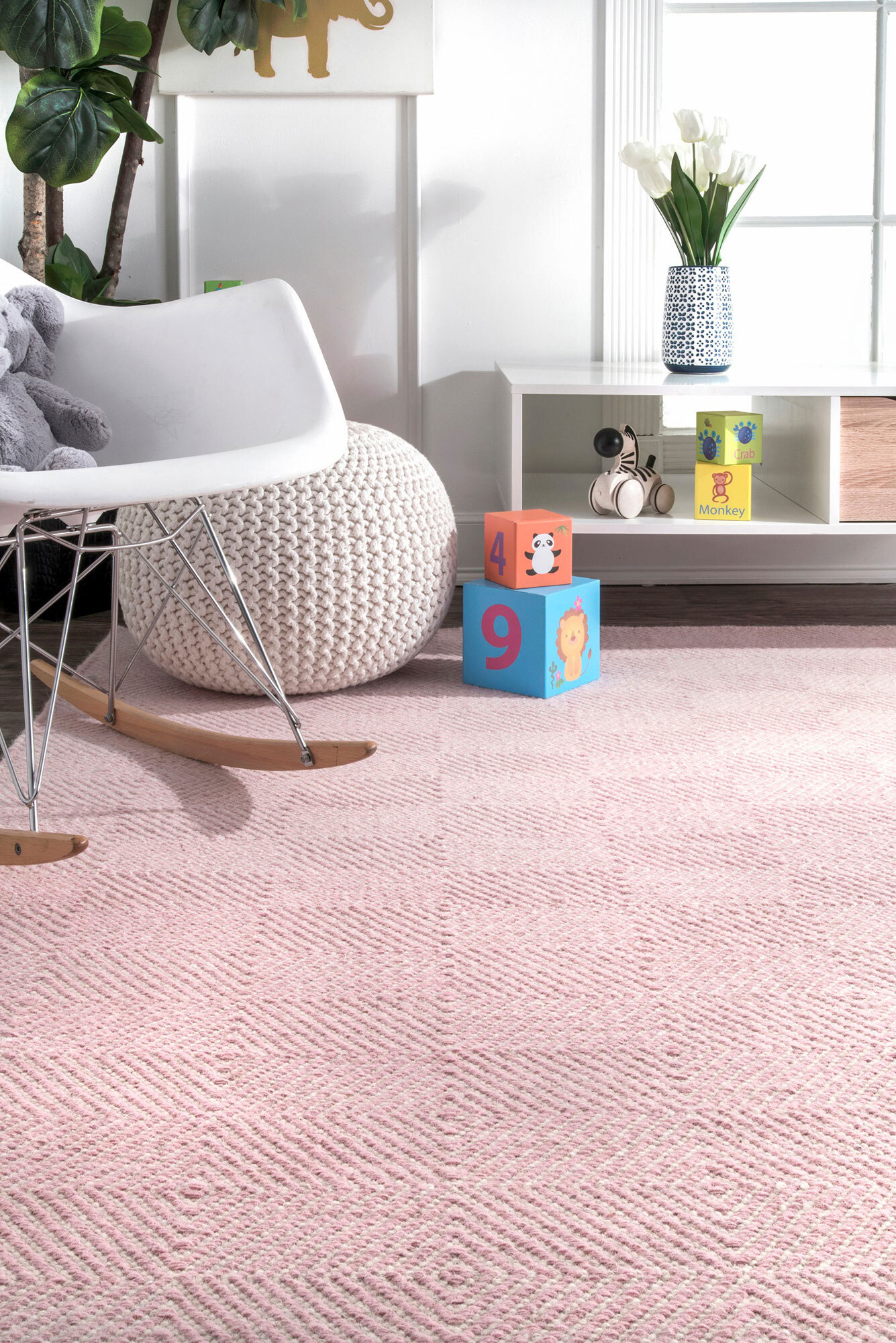 Dhurrie Pink Flatweave Wool Rug