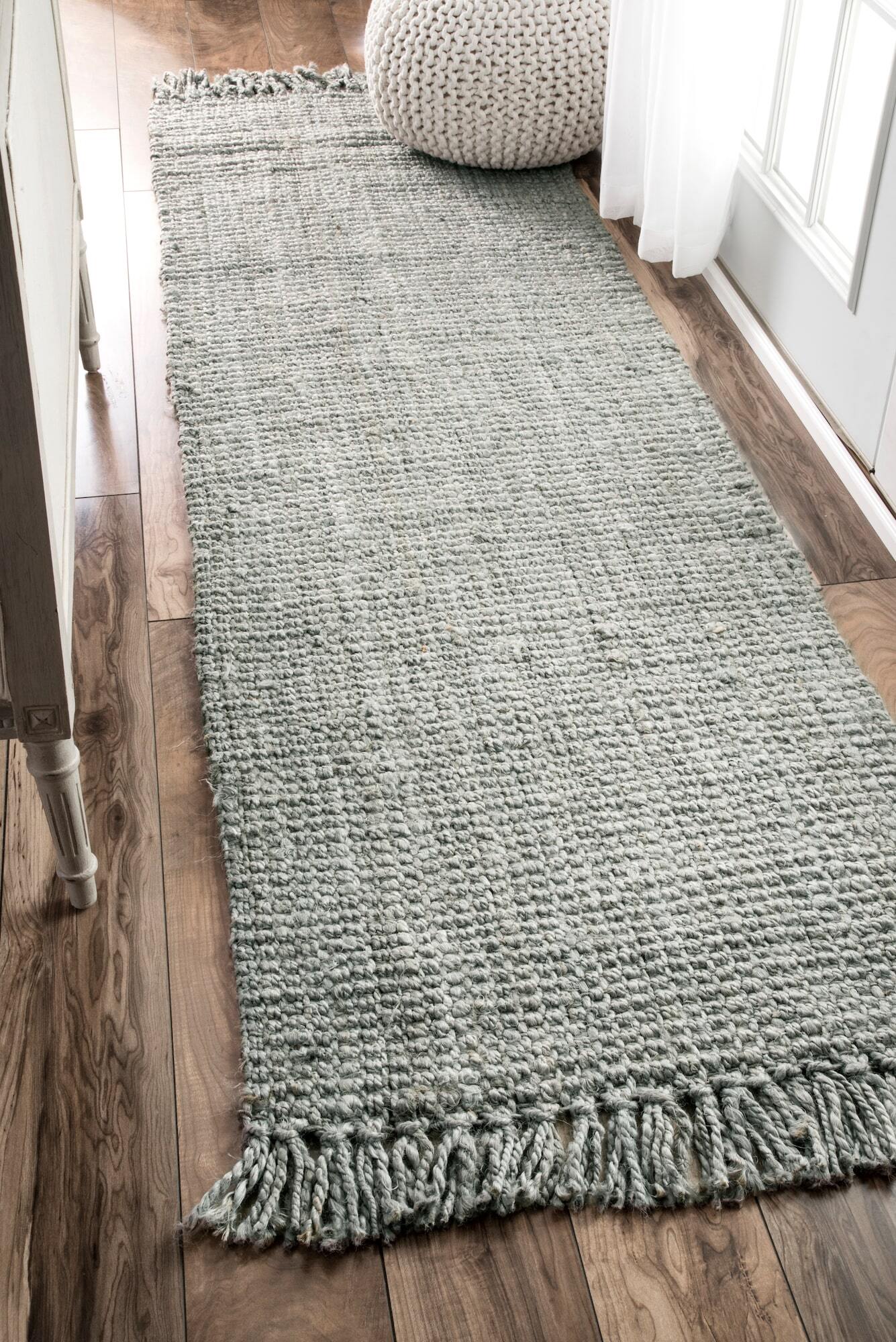 Large View Dyed Jute Grey Hand Woven Rug