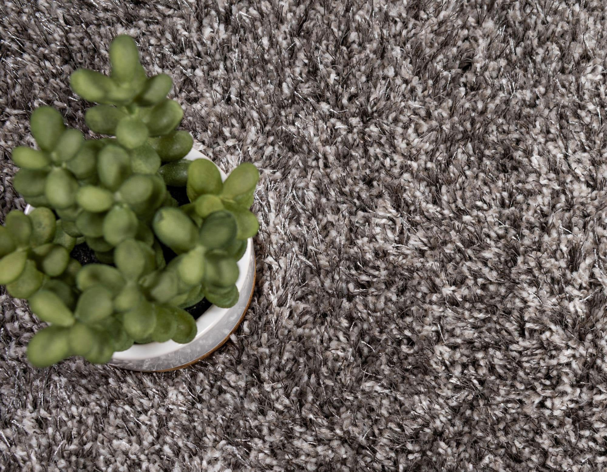 Large View Dream Plain Grey Shaggy Rug