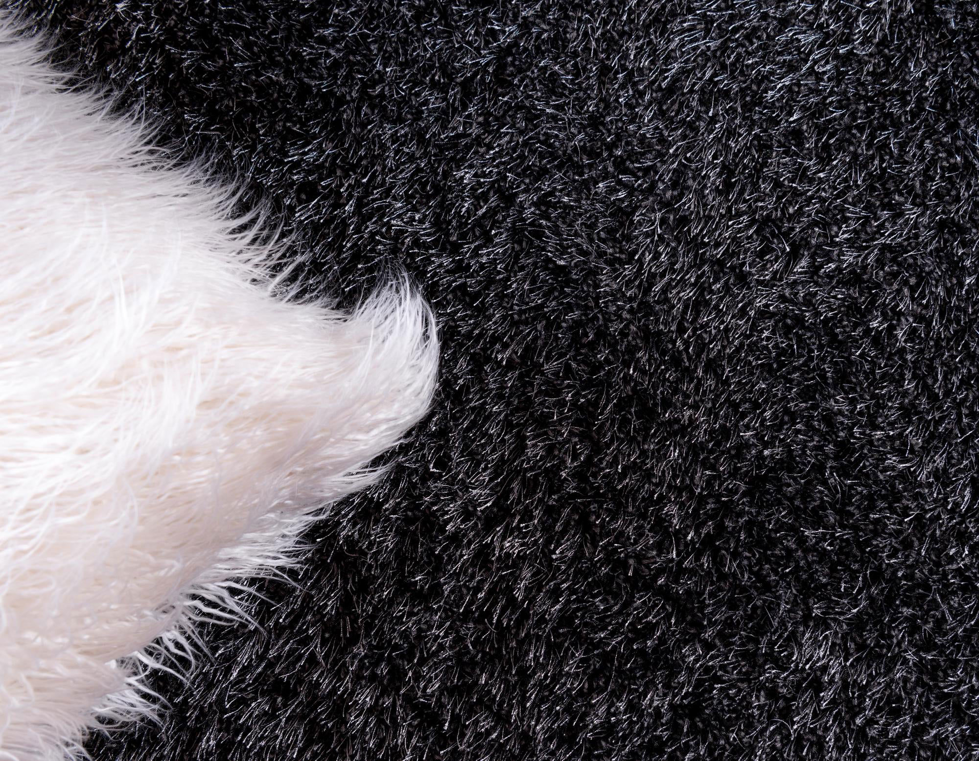 Large View Dream Plain Black Shaggy Rug