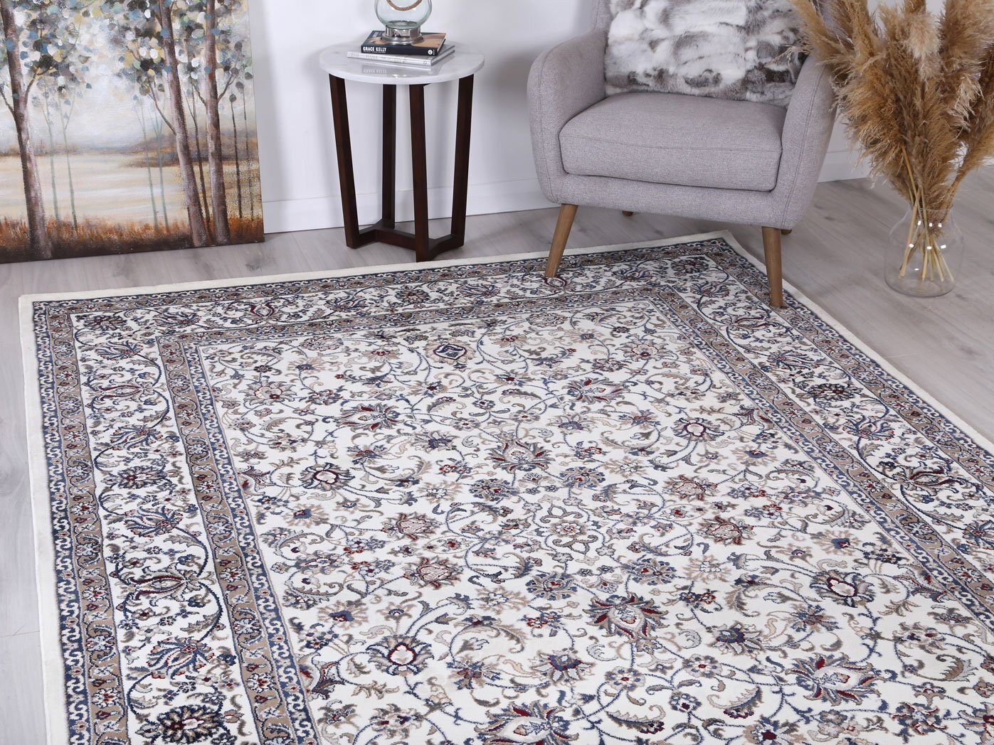 Large View Domenico Floral Border Rug