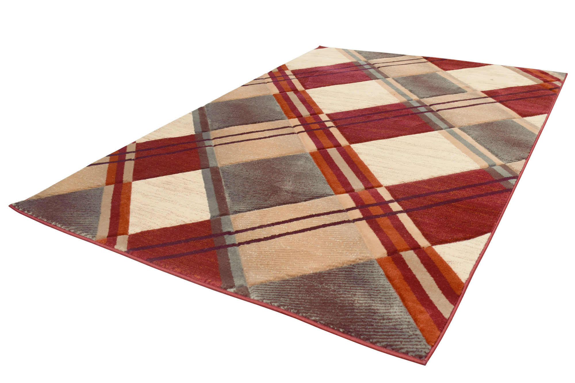 Eliza Carved Tartan Pattern Rug