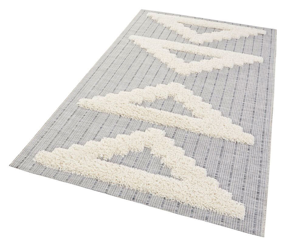 Large View Evan Multi Texture Geometric Rug