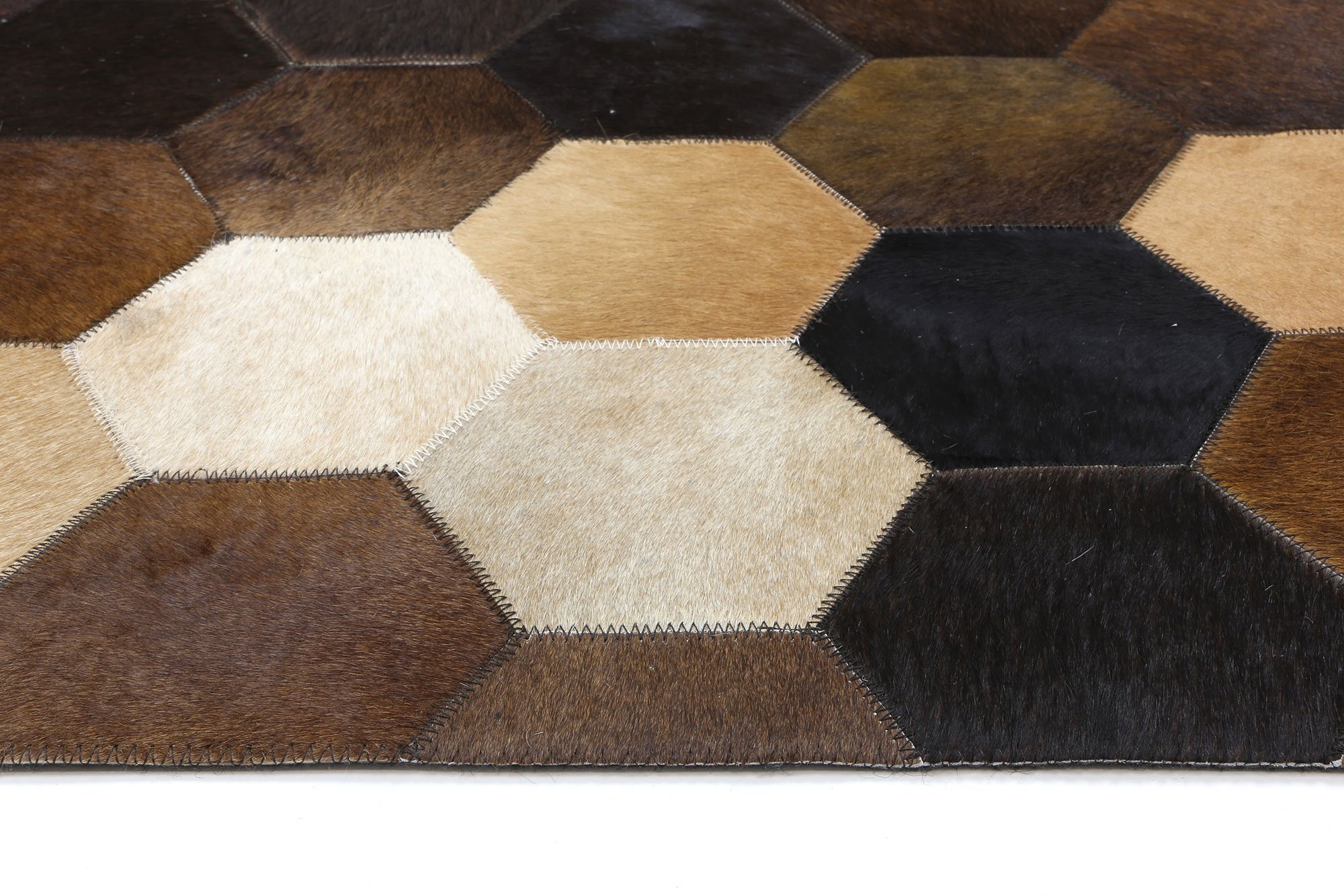 Large View Elena Cow Hide Leather Rug
